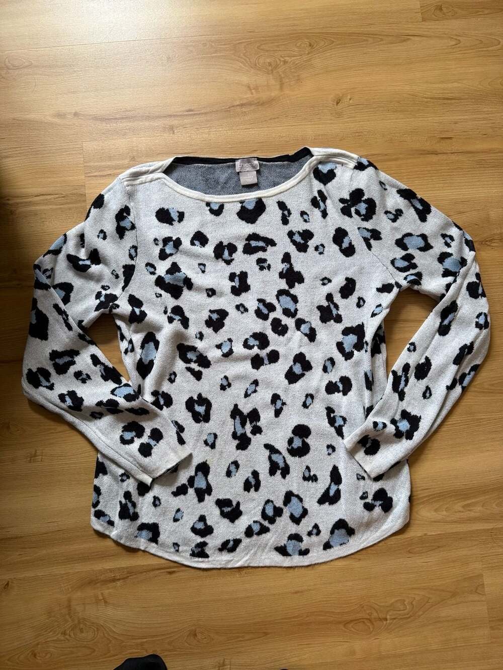 Leopard print knit sweater